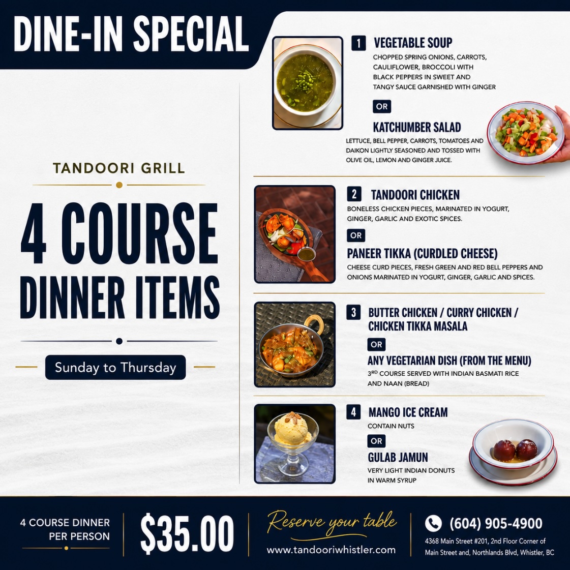 4 Course Meal (Dine In Special)
